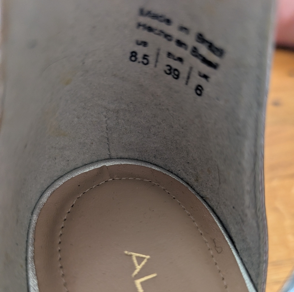 Aldo Metallic Silver Block Heel Sandals - Picture 3 of 7